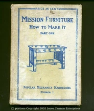 Popular Mechanics Mission Furniture How To Plans 1909 on CD - All Three Volumes