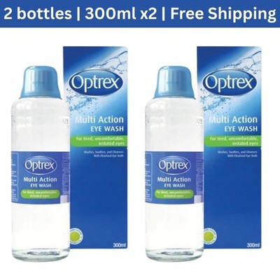 2X Optrex Erfrischende Augentropfen 300ml Beruhigen Feuchtigkeit Spenden Müde...