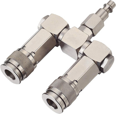FIXSMITH Air Hose Connector- 2 Way Air Hose Splitter,1/4 in NPT, Air Compressor