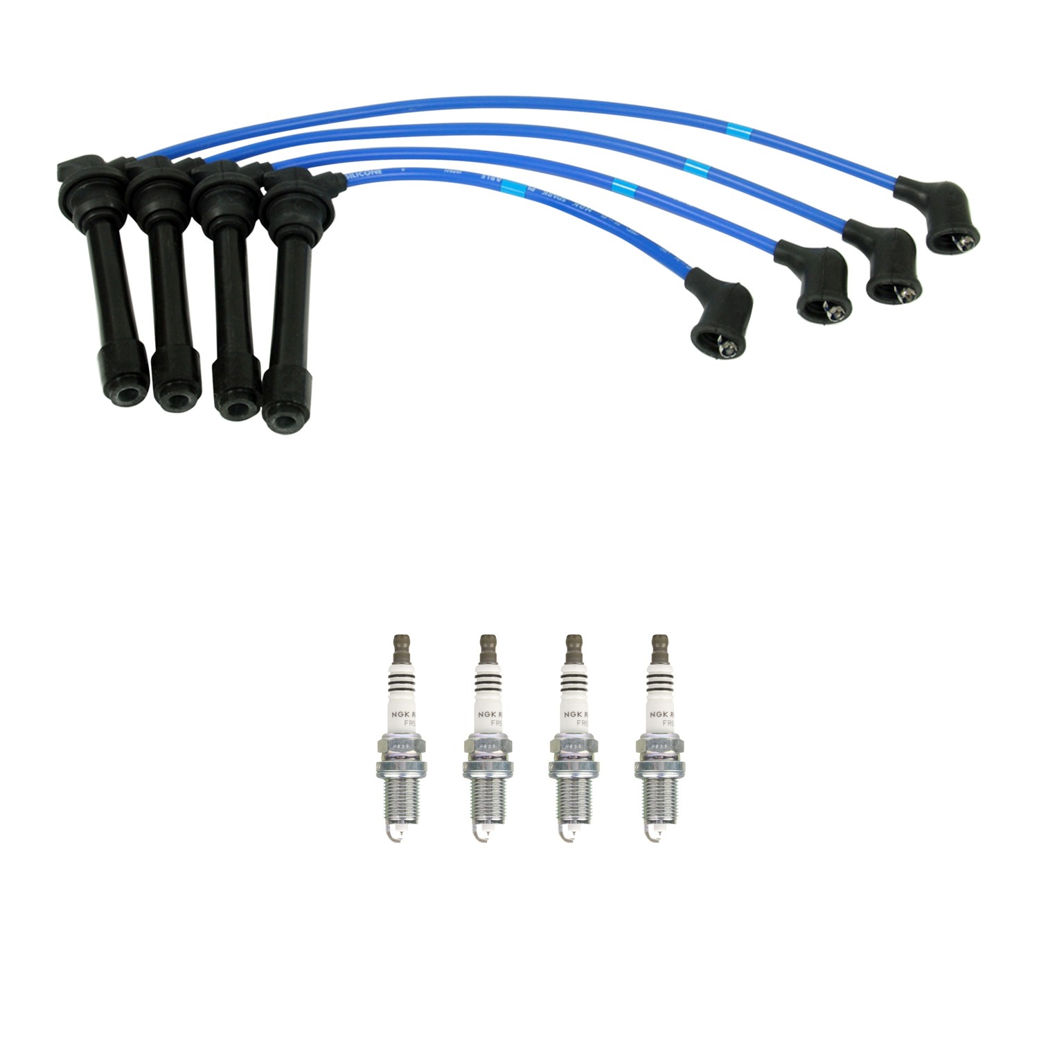 NGK 7mm Wire Set 4 Ruthenium Spark Plug Kit For Hyundai Accent 4L DOHC 1997-2005