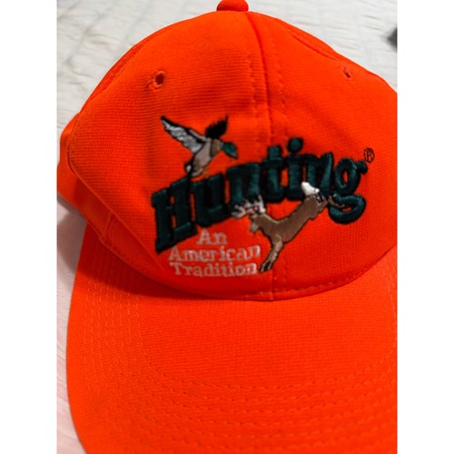 Hunter Orange Embroidered Trucker Hat Snap Back Deer Hunting American Tradition - Picture 4 of 4