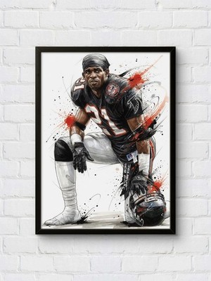 Deion Sanders Atlanta Falcons Football Poster Kunstdruck Wand Bild Art Print