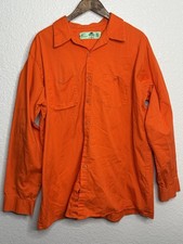 Red Kap Mens XXL Orange Long Sleeve Industrial Work Shirt SP14 2XL Uniform NWOT
