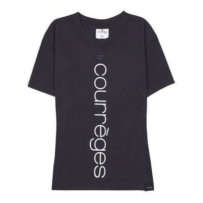 Courreges Damen Logo Baumwoll T-Shirt 72908633