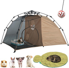 Pop up Cat Tent for Outside, X-Large Catio Cat Enclosure with Fish-Shaped Cat