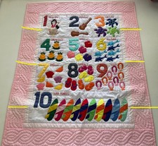 Hawaiian quilt baby blanket wall hanging pink