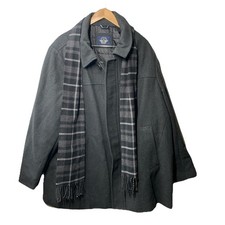 Dockers Men's Weston Wool Blend Coat Long Sleeve Size 2XL with Scarf, Pocket