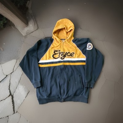 Y2K Enyce Clothing Co. Men's Hoodie Yellow Navy Embroidered XXL Heavyweight 