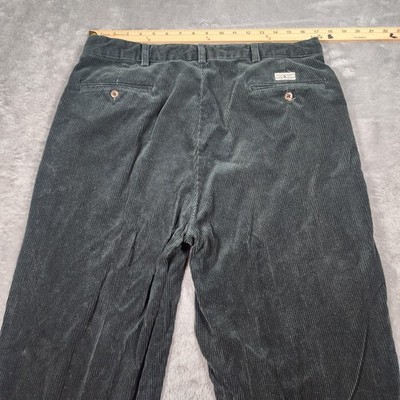 Polo Ralph Lauren Pants Mens 34x30 Green Corduroy Pleated Wide
