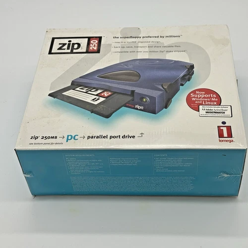 Iomega Zip 250MB External Parallel Port Drive, 250MB Storage Disk Included