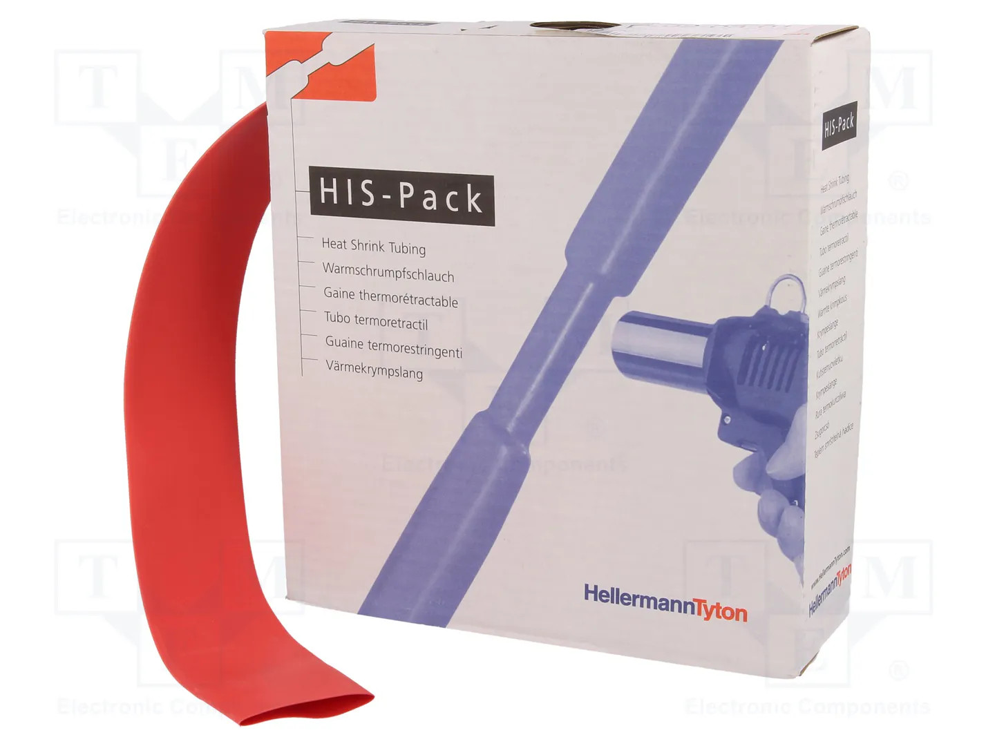 Hellermanntyton Rosso 300-32542 Termoretraibile Senza Colla 25.40 Mm 12.70 Mm Restringimento:2:1 5 M - Immagine 2