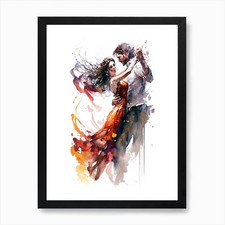 Dancing Couple Art Print Framed Wal Framed Wall Art Poster Canvas Print Picture