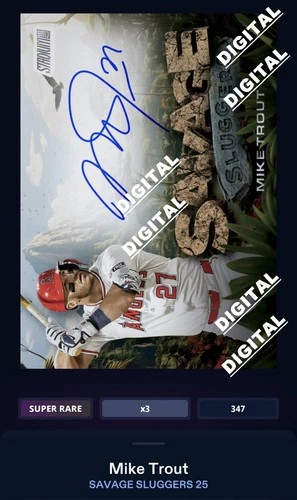 Topps Bunt Digital Card - Mike Trout - Savage Sluggers 25 - Auto - Super Rare
