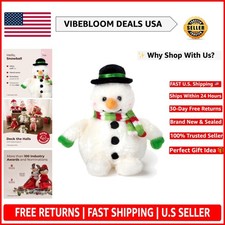Bearington Snowball Plush Snowman - 7" Adorable Christmas Decor for Kids