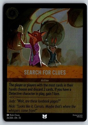 Search For Clues 26/204 Uncommon Whispers in the Well Lorcana Cold Foil NM