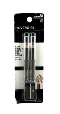 Covergirl Easy Breezy Brow Fill + Define Pencil Crayons, 510 Soft Brown