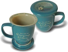 Abbey Gift Amazing Woman Ceramic Mug and Coaster Set, Multicolor, "4 1⁄2 by 10 1