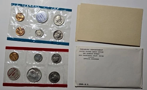1968 US Mint 10 Coin Set PDS 40% Silver Kennedy Half Dollar