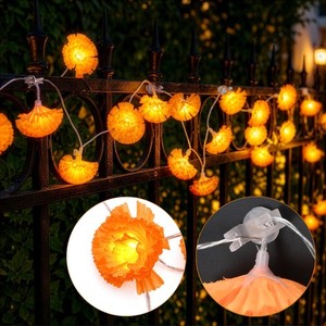 Yescom 2 Pcs 10ft 20LED Marigold String Lights w/ 100 Magnetic U-Clips for Decor