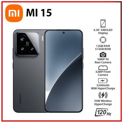 (New) Xiaomi 15 5G 12GB+512GB BLACK Dual SIM Unlocked Android Mobile Phone