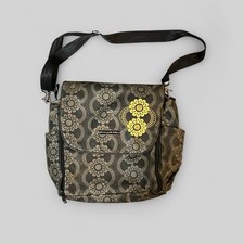 NWT Petunia Pickle Bottom Grey Black Yellow Embroidered Diaper Bag Set