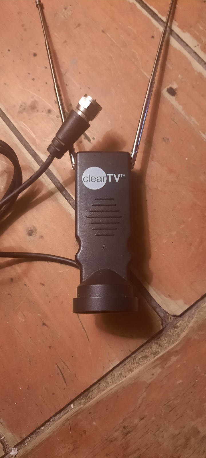 The item is a Clear TV Premium HD Antenna  for high-definition channels.