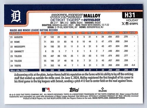 2025 Topps Holiday Base  # H 1 - H 200  - PICK YOUR CARDS - 第 58/318 張圖片