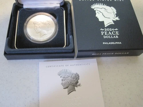 2024 P Unc Peace Dollar with COA and OGP