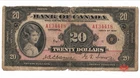 1935 Bank Of Canada 20$ Small Seal English A134418 - VG/F - Major Tear