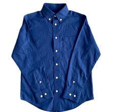 CHAPS Boys Dress Shirt Blue Stretch Button Down Long Sleeve Classic Size 8 NWOT