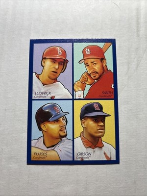 2009 Goudey 4-in-1 Blue Ryan Ludwick Ozzie Smith Albert Pujols Bob Gibson HOF MT