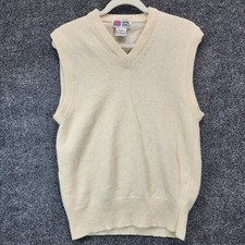 Vintage Royal Scott 100 Lambswool Preppy V Neck Sweater Vest Grandpa Size M