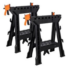 2 Pack Folding Clamping Plastic Sawhorses, 22...