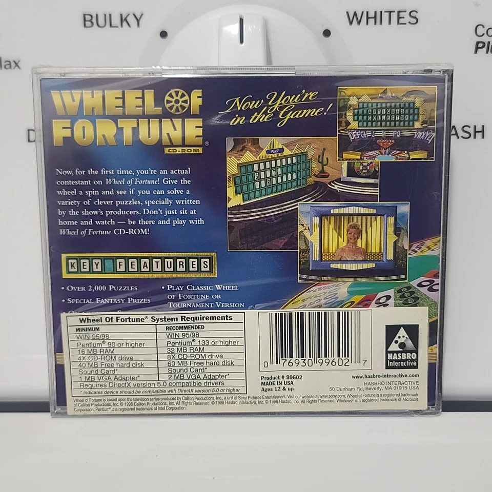 Wheel of Fortune PC CD-ROM 1998 Puzzle Vanna White New Sealed Fast - Image 3 of 4