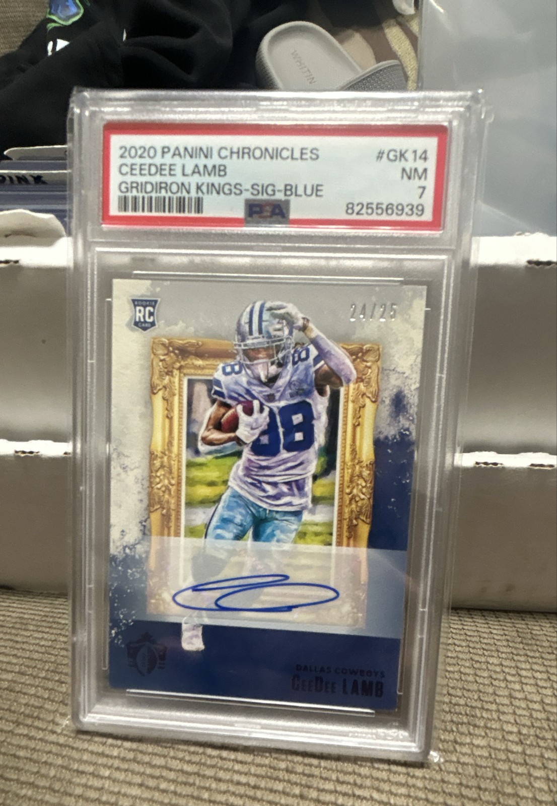 CeeDee Lamb Panini Chronicles Gridiron Kings #GK14 Signature-Blue
