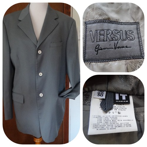 Versus Versace, Blazer lungo lana Versus Versace vintage anni 90 IT50 US 40, ITALIA