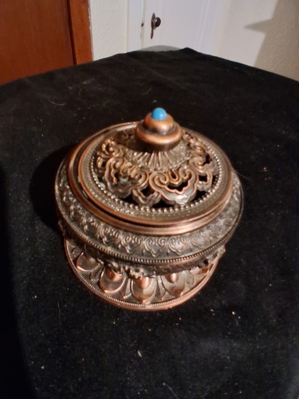 Vintage Tibetan copper incense burner 