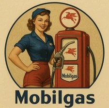 Mobil Gas Station 12x12 Inches Motor Oil Gas Premium Quality Garage Sign