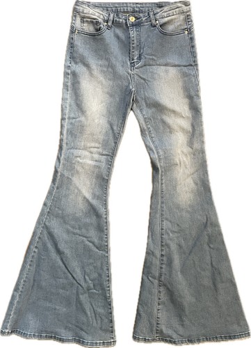 Shein Flare Denim Jeans Women's Size M Blue High Rise Medium Wash 5-Pocket Bell