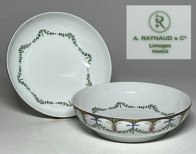 Raynaud Ceralene Limoges Festivites Cereal Bowls Pair 16.8cm Made in France