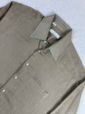 Ermenegildo Zegna Shirt Mens 16 41 Large Brown Long Sleeve Dress Tailored