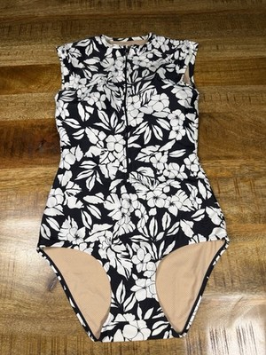 Coolibar Escalante Swimsuit Womens Small UPF 50+ Floral Zip One Piece