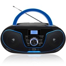 LONPOO Stereo CD Boombox Portable Bluetooth Digital Tuner FM Radio CD Player ...
