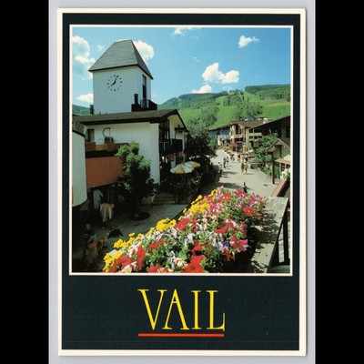 Vintage Vail Colorado Postcard Bridge Street Unposted Scenic View Historic