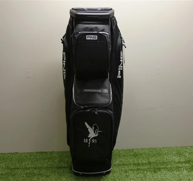 Ping Traverse 男式 14 路手推车包 C.C. logo 黑色/白色 全新 — 第 3/4 张图片