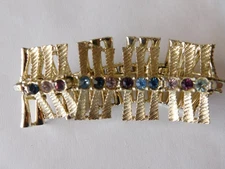 Vintage Emmons Bracelet Gold Tone Rhinestones Signed