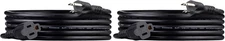 Extension Power Cord 2-Pack, 10 ft, 13A/125V, 16 AWG, Black 3-Prong, Grounded AC