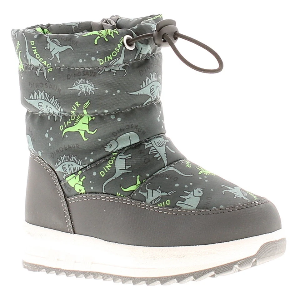 DINOSAUR HUNTERS Dinosaur Infants Snow Boots Childrens Dino grey UK Size
