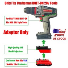 1x Adapter Convert Craftsman V20 New 20v Batteries To Bolt-on 20v Max Old Tools 1x Adapter Convert Craftsman V20 New 20v Batteries To Bolt-on 20v Max Old Tools