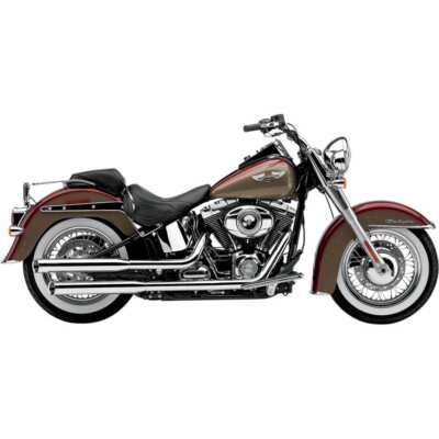Cobra 6002 Chrome 3'' Slash Cut Slip On Mufflers Billet Tip Harley 07-16 FLSTN...
